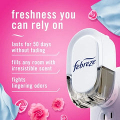 2X-Febreze Fade Defy Plug Downy April Fresh Scent Air Freshener Refill - 3 ct