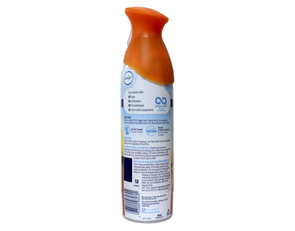 Febreze Air Freshener Spray - Spray - 8.5 fl oz (0.3 quart) - Hawaiian Aloha - 6 / Carton - Odor Neutralizer, VOC-free