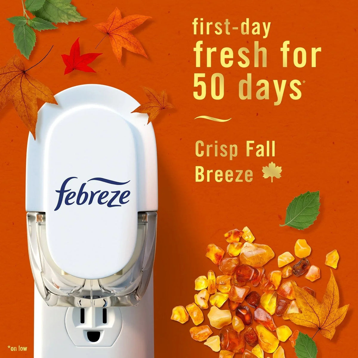 Febreze PLUG Air Freshener, Cranberry & Fall Breeze, 1 Warmer + 5 Refills