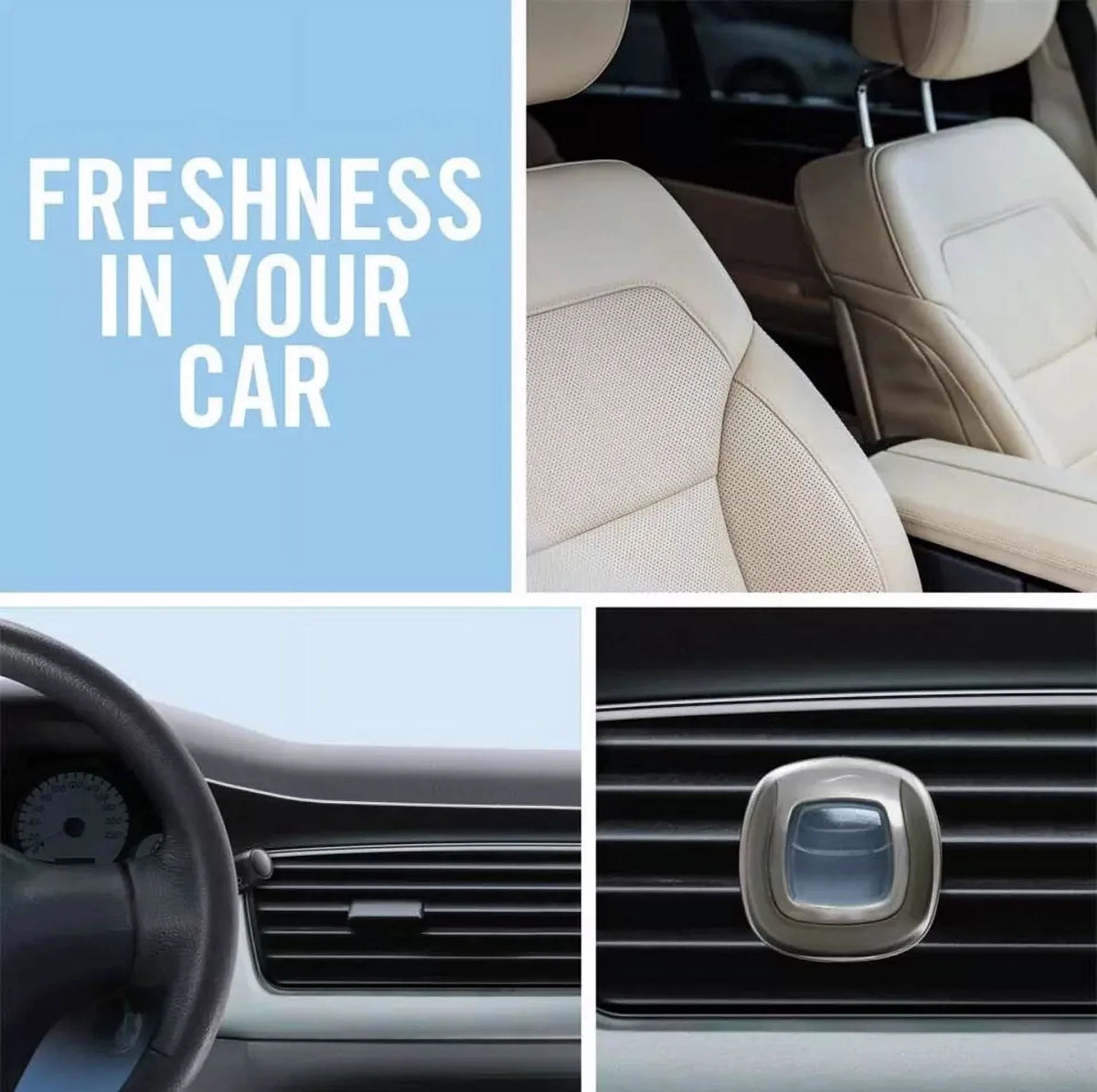 Febreze Vent Clip Car Air Freshener, Up to 30 Days, Eliminates tough lingering odours, Blossom & Breeze Scent