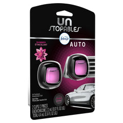 Febreze Unstopables Car Odor Eliminating Air Freshener, Shimmer, 2 Count