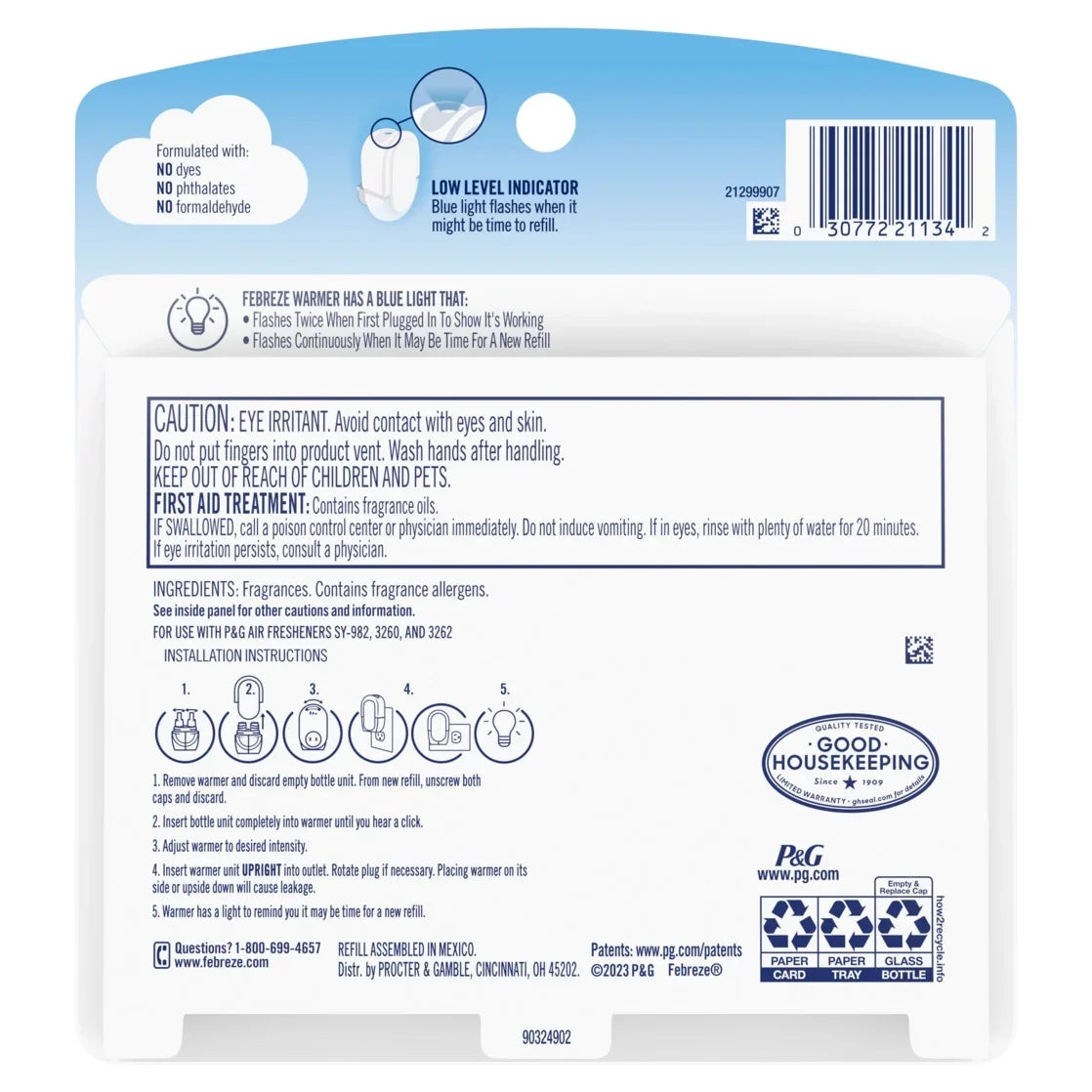 Febreze Plug In Air Freshener, Odor-Fighting Scented Oil Refill, Twilight Lavender Scent, 2 Refills