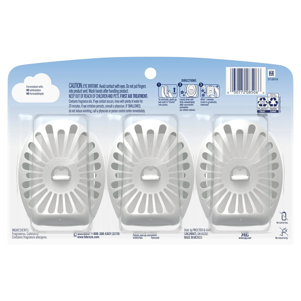 Febreze Bathroom Air Freshener, Small Spaces Odor-Fighting, Gain Original, 3 Count