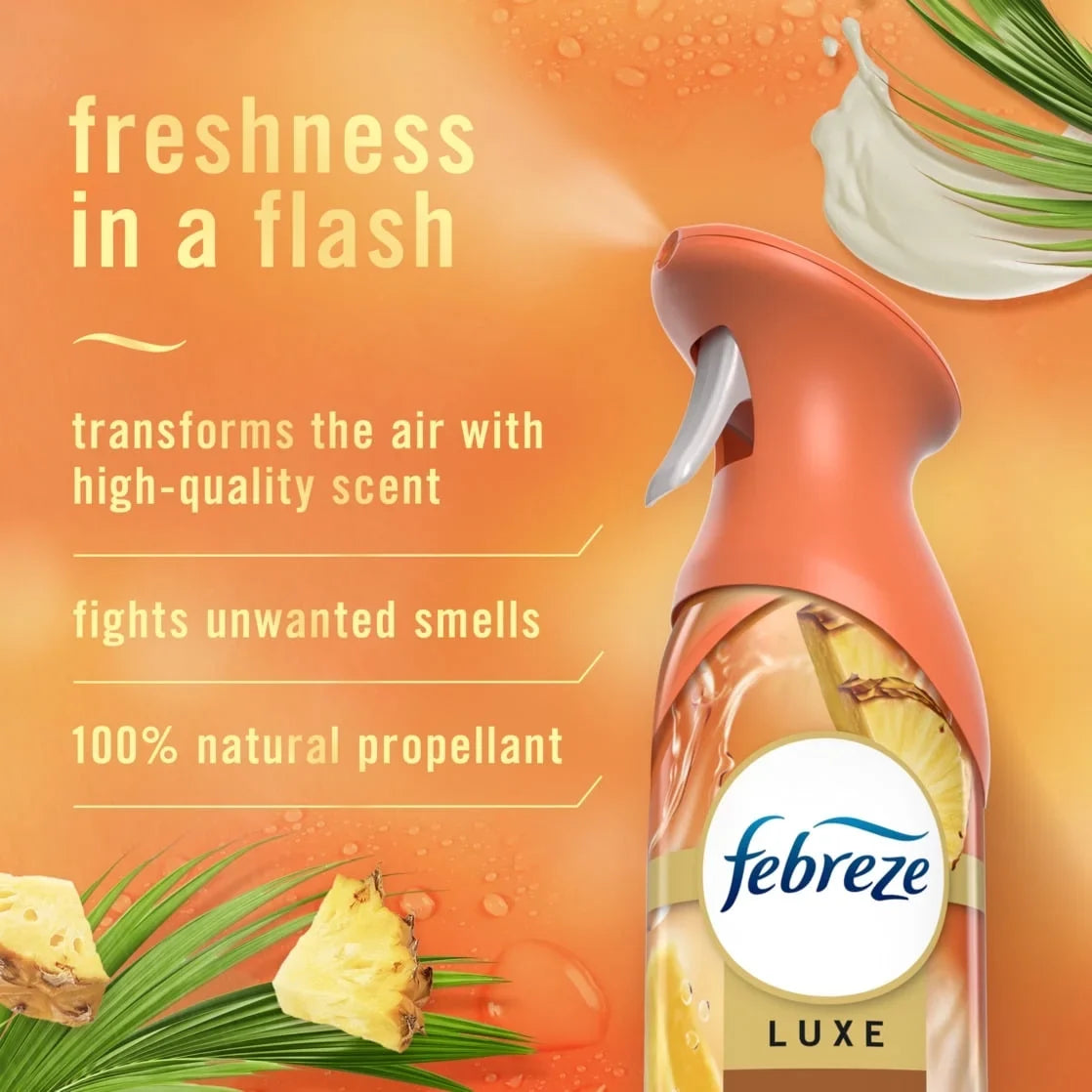 Febreze Air Freshener Spray, Odor-Fighting Room Spray, Tropical Blend Scent, 8.8oz - 4 Pack