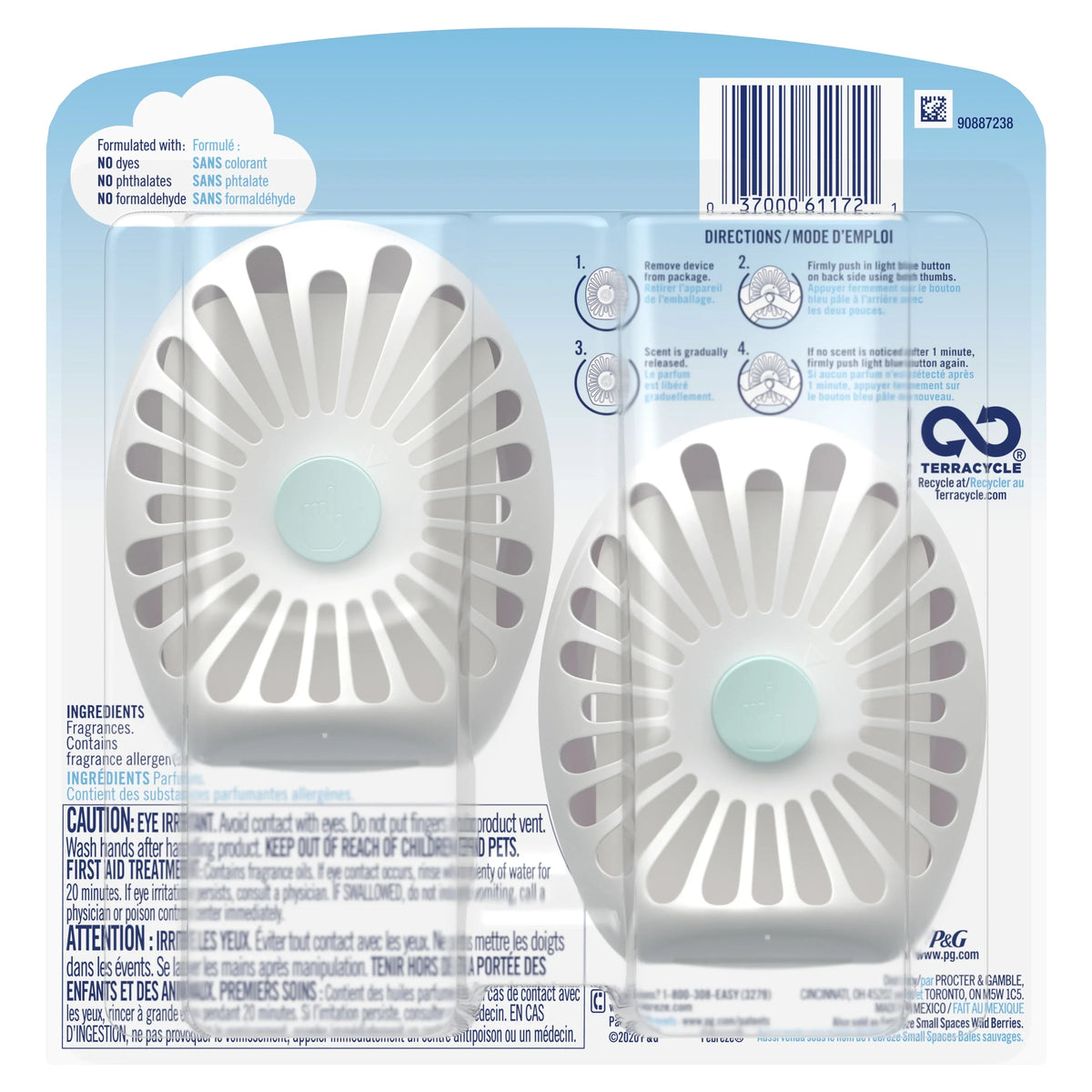 Febreze Small Spaces Odor-Eliminating Air Freshener Refill, Cranberry, 2 Ct