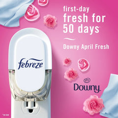 Febreze Plug In Air Freshener, Scented Oil Refill, Downy April Fresh, Starter Kit + 2 Refills