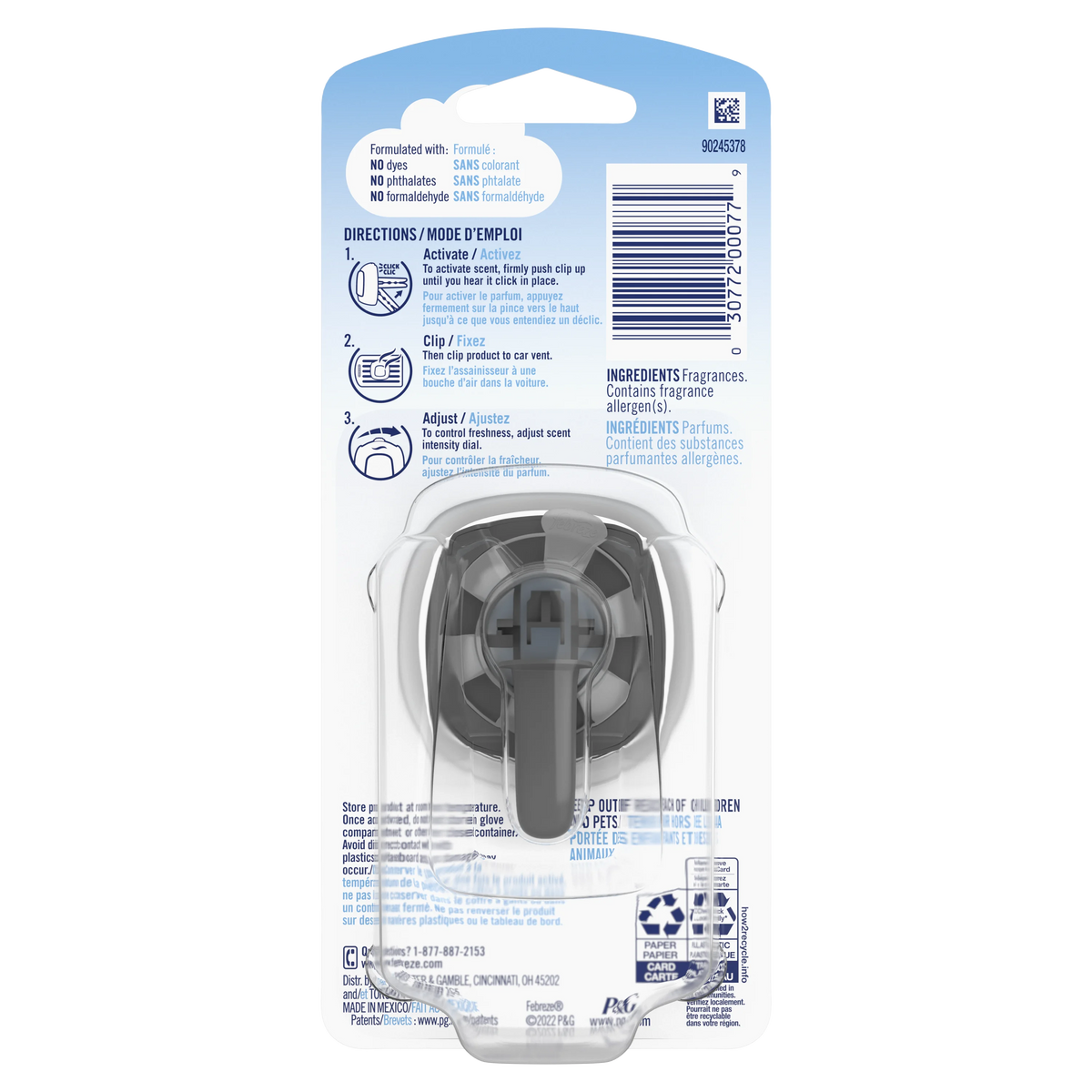 Febreze Car Air Freshener Vent Clip, Lilac, 1 Count