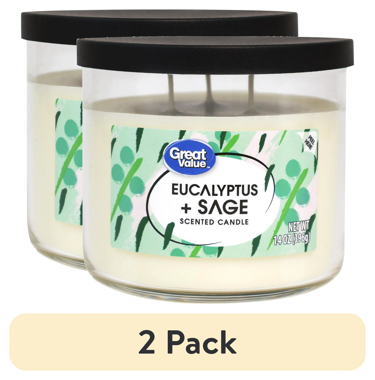 Great Value Eucalyptus & Sage Candle, 14 oz