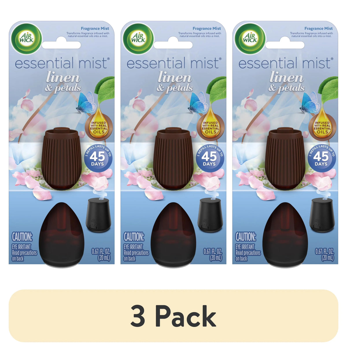 Air Wick Essential Mist Scented Oil Air Freshener Diffuser Refill, Linen and Petals, 1 Count