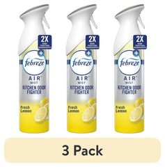 (3 pack) Febreze Air Freshener Spray, Odor-Fighting Room Spray, Lemon, Kitchen Odor Fighter, 8.8oz