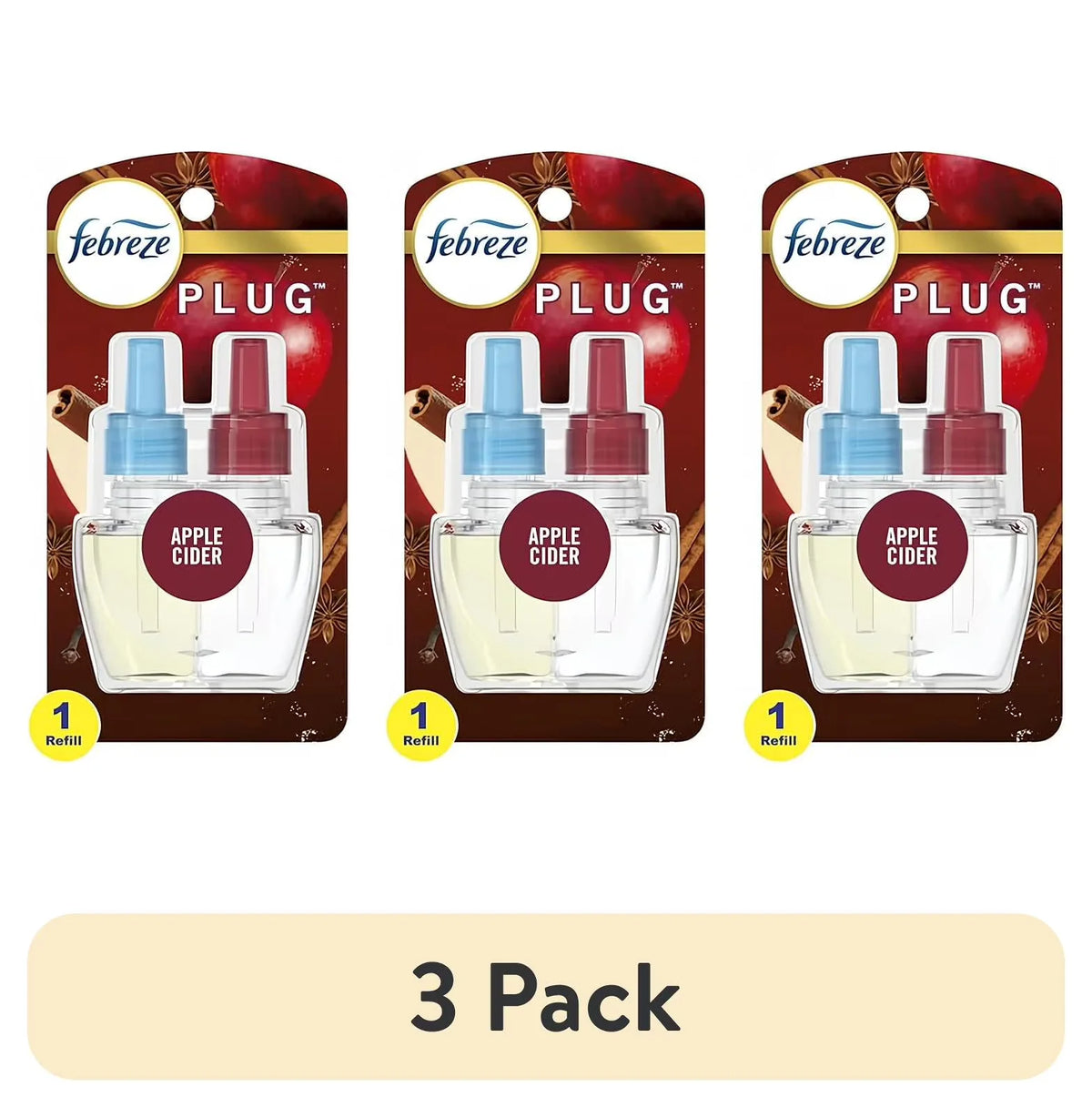 Febreze Plug Refill Odor-Fighting Air Freshener Apple Cider Scent, 1 Count, 0.87 fl oz