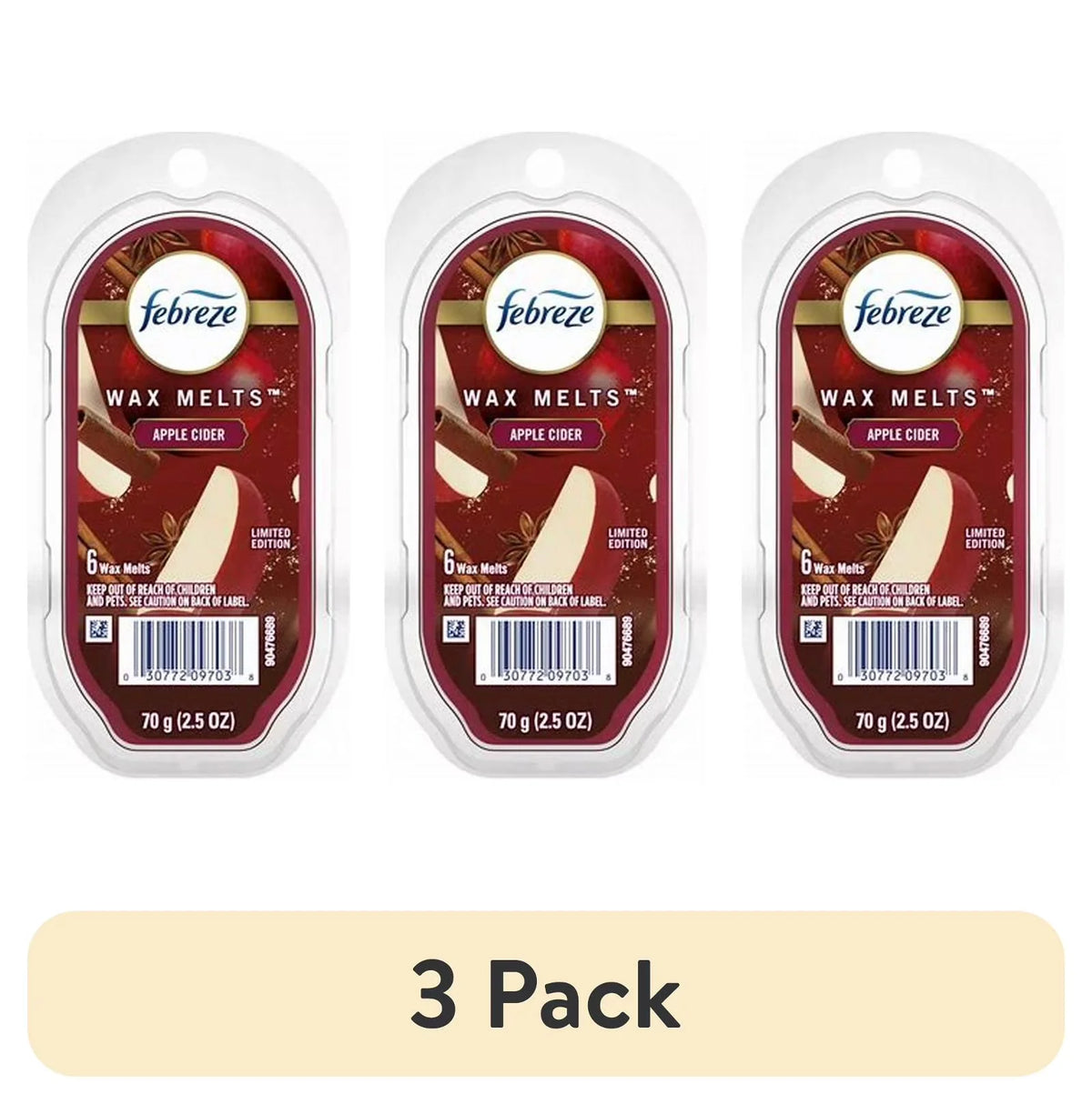 Febreze Wax Melts Air Freshener Refills, Apple Cider, 6 Count, 2.5 Oz Limited Edition