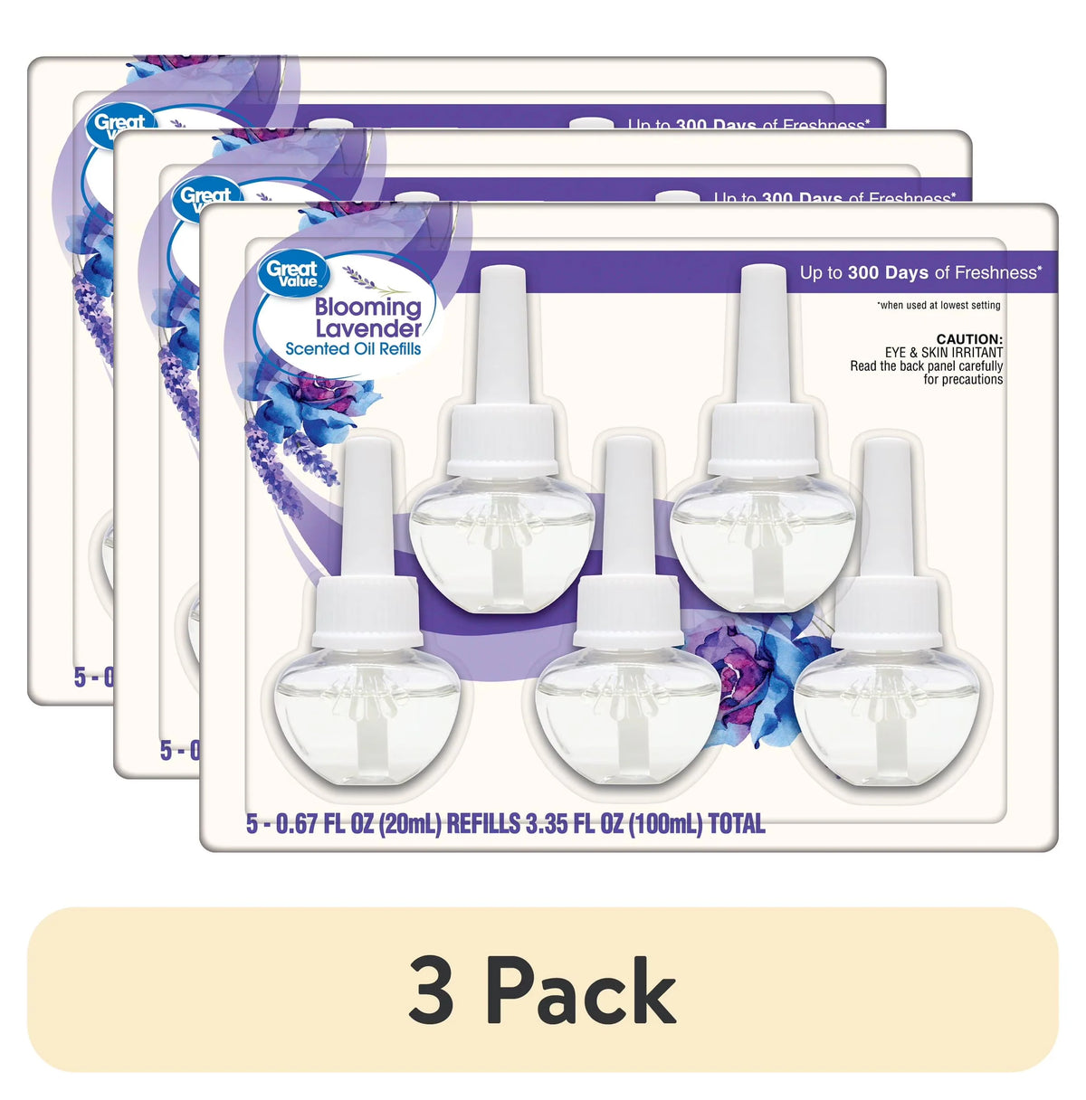 Great Value Blooming Lavender Plug-In Air Freshener Refills, 5 Count, Up to 300 Days of Freshness