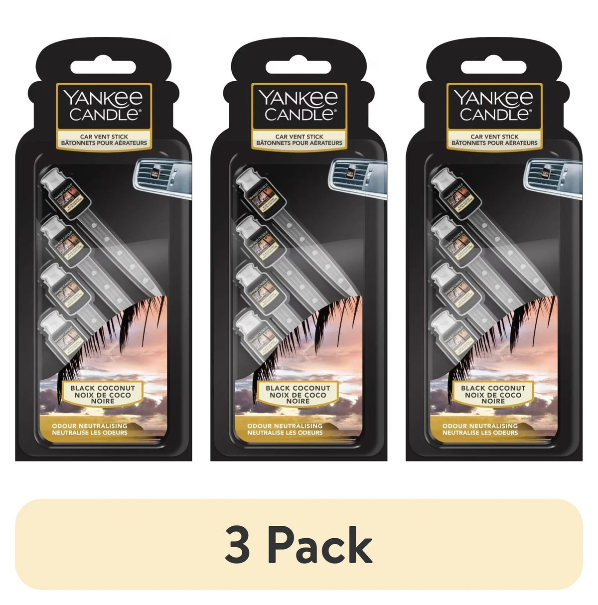 Yankee Candle Car Air Freshener Vent Sticks, Pink Sands, 4 Count