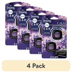 (4 pack) Febreze Odor Eliminating Car Air Freshener, Lavender & Vanilla Bean, 0.7 fl oz, 2 Count