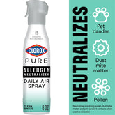 Clorox PURE Allergen Neutralizer Daily Air Spray, Clean Breeze, 8 Ounces