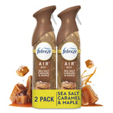 Febreze Air Mist, Odor-Fighting Air Freshener, Sea Salt Caramel & Maple, 8.8oz Aerosol, Pack of 2
