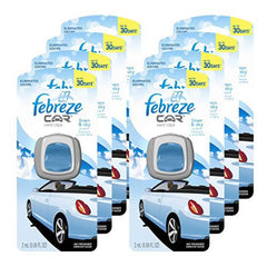 Febreze Car Vent Clips Air Freshener and Odor Eliminator, Linen and Sky Scent - 8 Pieces