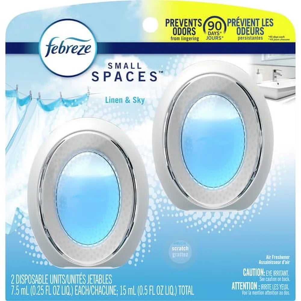 Febreze Linen/Sky Small Spaces - Liquid - 25 fl oz (0.8 quart) - Linen & Sky - 45 Day - 2 / Pack | Bundle of 5 Packs