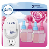 Febreze Plug In Air Freshener, Scented Oil Refill, Downy April Fresh, Starter Kit + 2 Refills