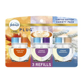 Febreze Plug In Air Freshener, Odor-Fighting Scented Oil Refill, Premium Holiday Mix, 3 Refill