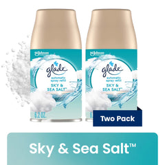 Glade Automatic Spray Refills, Air Freshener, Infused with Essential Oils, Sky & Sea Salt, 6.2 oz, 2 Count