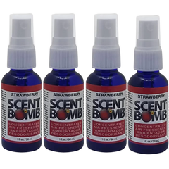 Scent Bomb Air Freshener Spray, 100 % Oil Based Concentrated Air Freshener, Air Freshener Spray for Car, Room, Bathroom and Odor Eliminator, Strawberry, 4 Pack