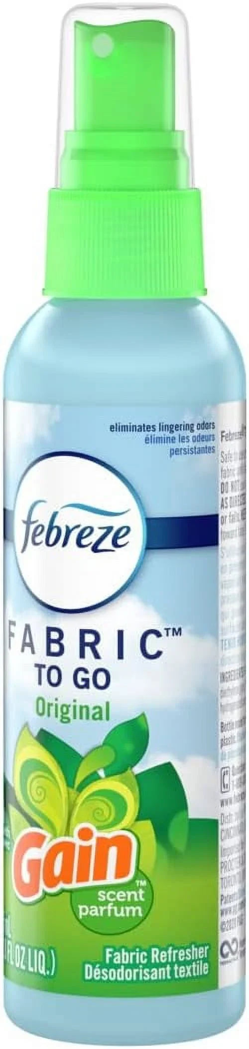 Febreze To Go Fabric Refresher 2.8 Ounce Spray, Gain Original Scent (Pack Of 2)