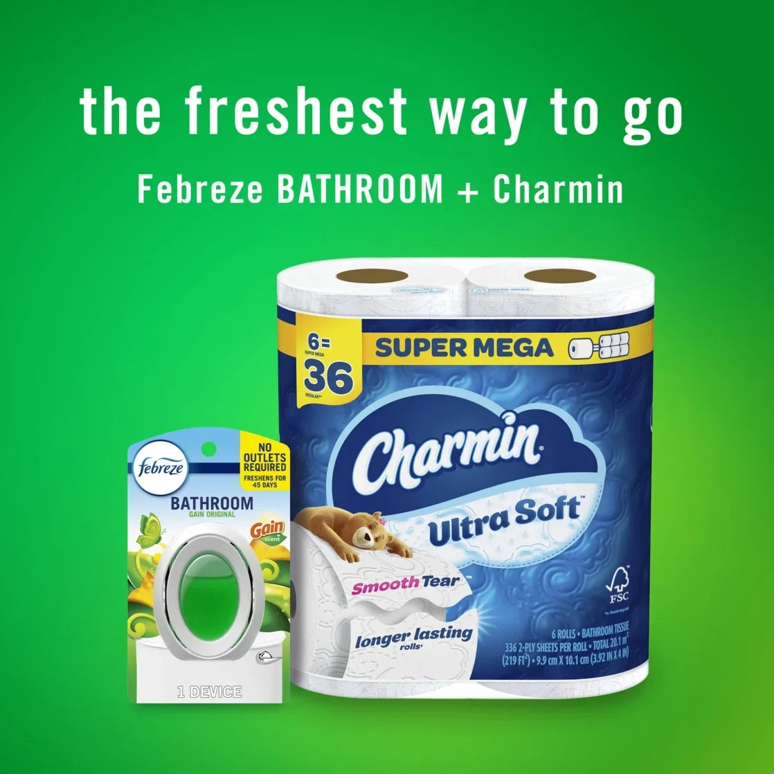 Febreze Small Spaces Air Freshener for Home, Gain Original Scent, 4 Count