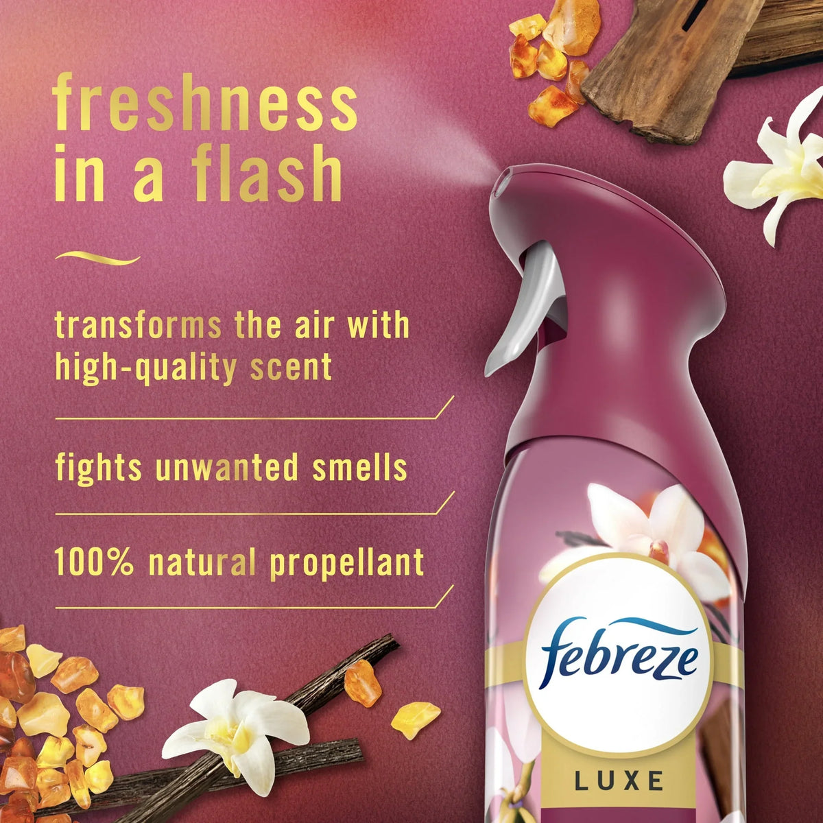 Febreze Air Freshener Spray, Odor-Fighting Room Spray, Vanilla Suede Scent, 8.8oz,