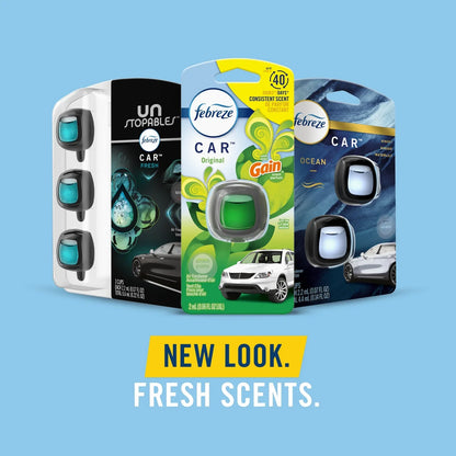Febreze AUTO Air Freshener Vent Clip Gain Original Scent, .06 oz Car Vent Clip, Pack of 2