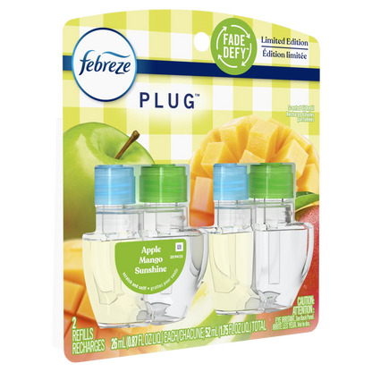 Febreze Air Freshener PLUG Refills, Apple Mango Sunrise, 1.75 fl oz