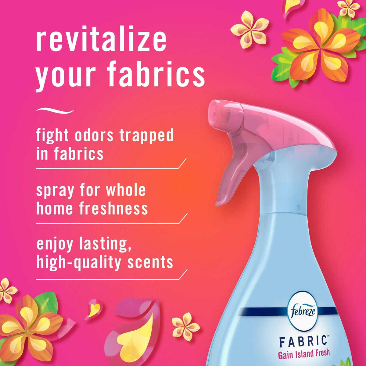 Febreze Fabric Spray Air Freshener, Odor-Fighting Fabric Refresher, Gain Island Fresh, 23.6 fl oz