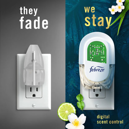 (3 pack) Febreze Plug In Air Freshener, Odor-Fighting Scented Oil Refill, Rainforest, 2 Refills