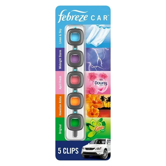 Febreze Car Air Freshener Vent Clips – Mixed Scent (5 ct.)-2pk, With Paper Towel By OMA