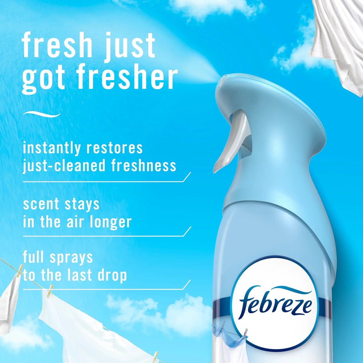Febreze Air Mist Spray, Heavy Duty, Ocean, Linen & Sky, 8.1oz, 3 Count