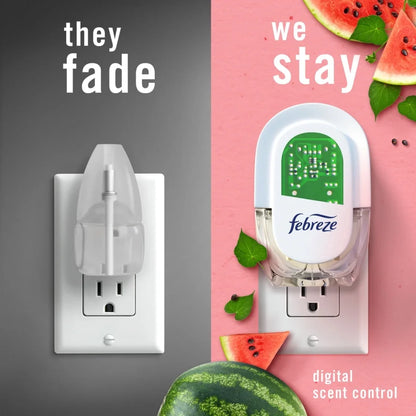 ( 2 Pack ) Febreze Plug In Air Freshener, Odor-Fighting Scented Oil Refill, Watermelon, 1 Refill