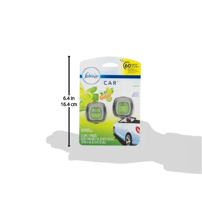 Febreze Car Odor-Eliminating Air Freshener, Gain Original, 2 Ct