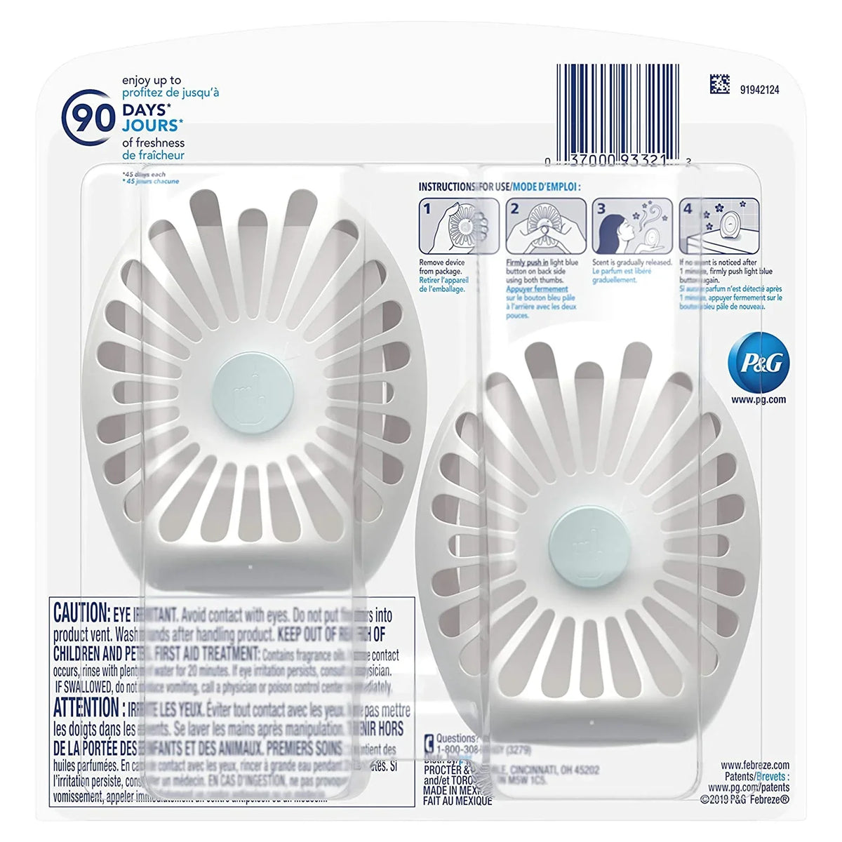 Febreze Odor-Eliminating Small Spaces Air Freshener, Wild Berries, 2Count
