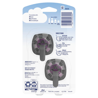 Febreze Auto Air Freshener Vent Clip Cherry Blossom Scent, .06 oz Car Vent Clip, Pack of 2