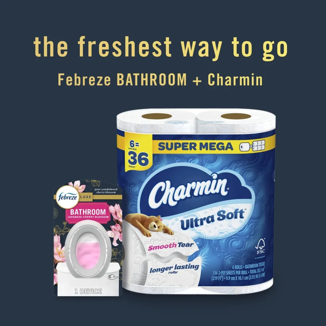 Febreze Bathroom Air Freshener, Odor-Fighting, Japanese Cherry Blossom Scent, 1 Count