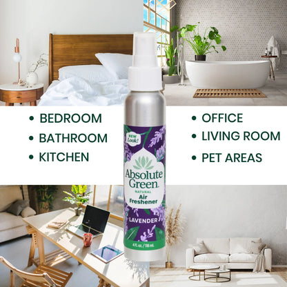 Absolute Green Air Freshener Room Spray, Covers Odors,  Lavender Scent,  (2 Count) 4oz