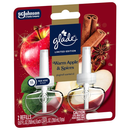 Glade® PlugIns® Refills Air Freshener, Warm Apple & Spices, 1.34oz., 2 Count