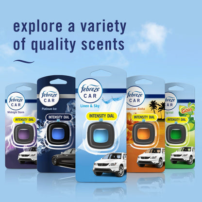 Febreze Car Air Freshener Vent Clip, Linen & Sky, 1 Count