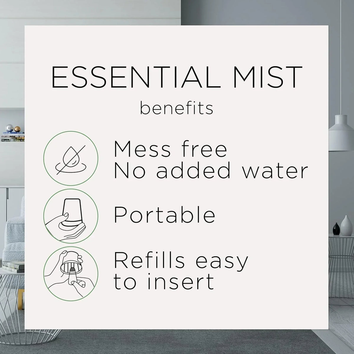Air Wick Essential Mist Oils Diffuser Air Freshener Refills, Fresh Waters, 5 Count