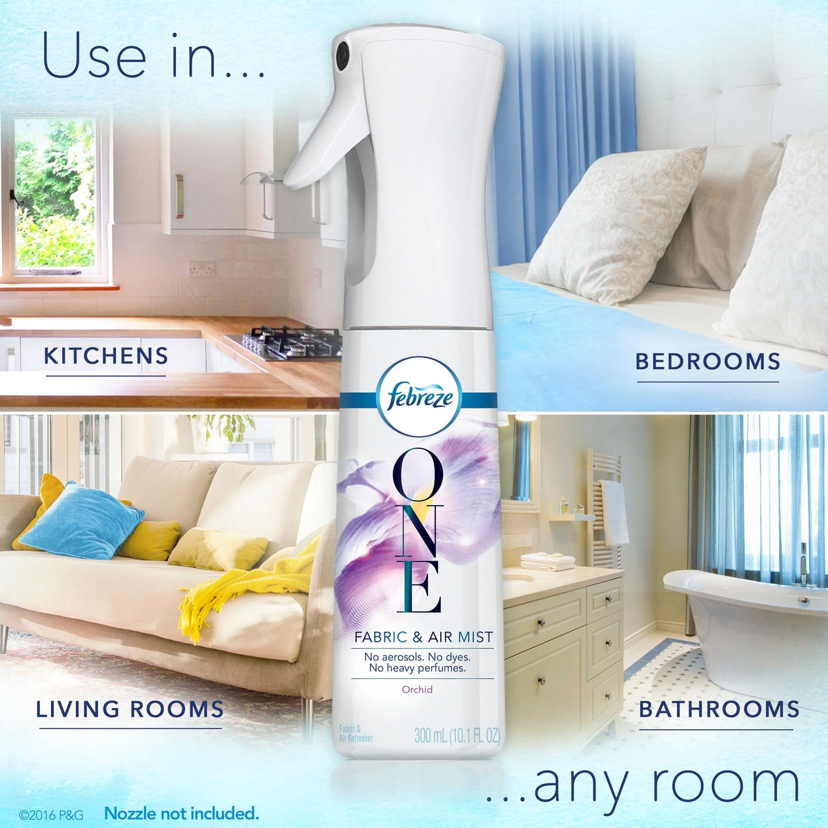 Febreze ONE Fabric and Air Freshener Mist Refill, Orchid Scent (1 count, 10.1 oz)