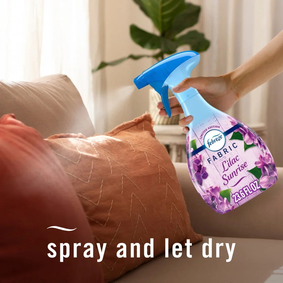 Febreze Auto Fabric Spray Air Freshener for Car, Lilac Sunrise, 23.6oz