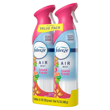 Febreze Air Mist Air Freshener Spray, Gain Island Fresh, 8.1oz, 2 Count