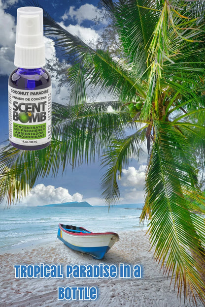 Scent Bomb Coconut Paradise Air Freshener Spray, 1 fl.oz., 4 Count Pack