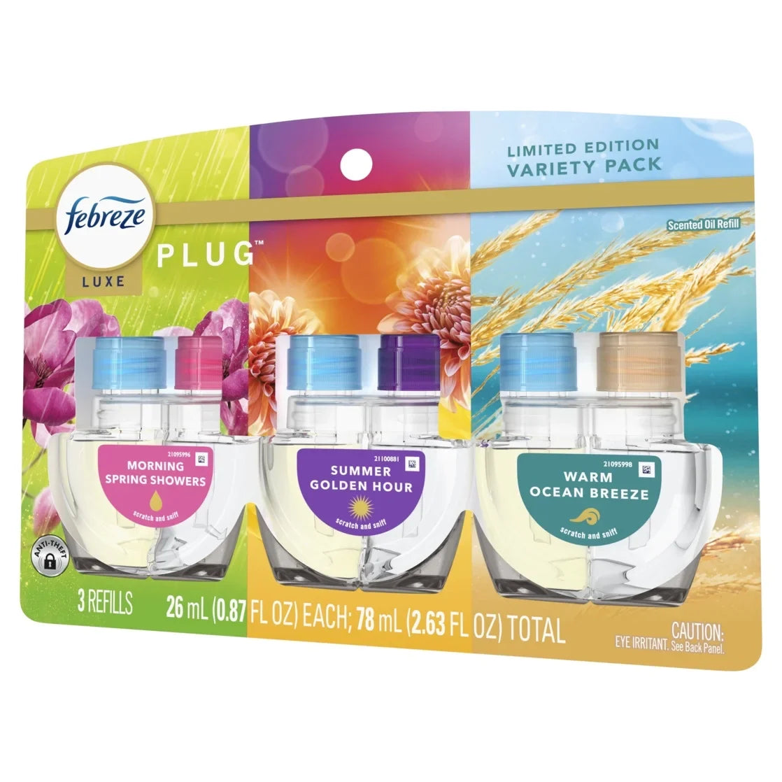 Febreze Plug In Air Freshener Scented Oil Refill Premium Spring Mix, 3 Count